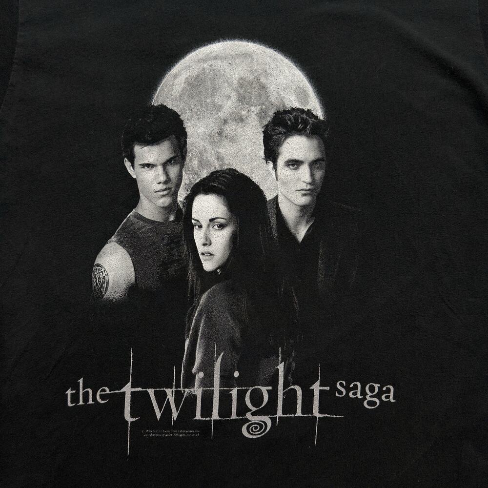 Twilight T-Shirt Womens XL Black Edward Cullen Bella Swan Jacob Black Cotton Y2K